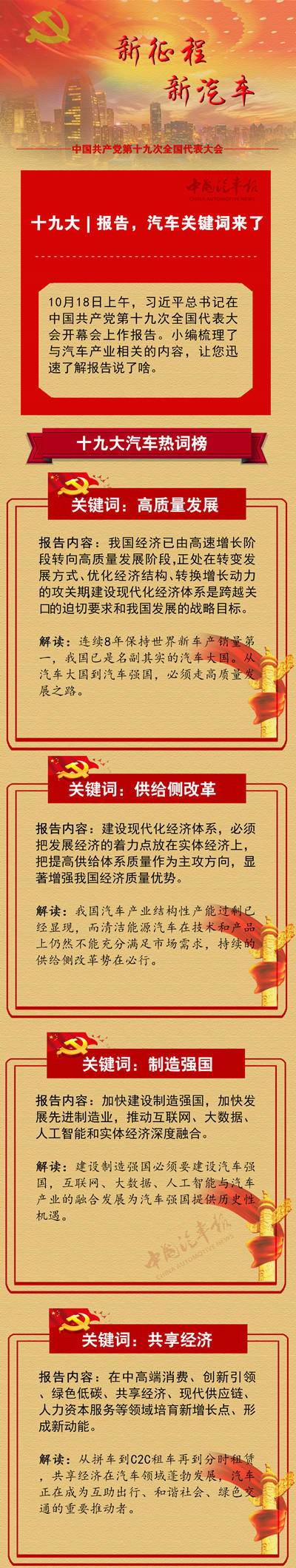 十九大报告，汽车关键词来了